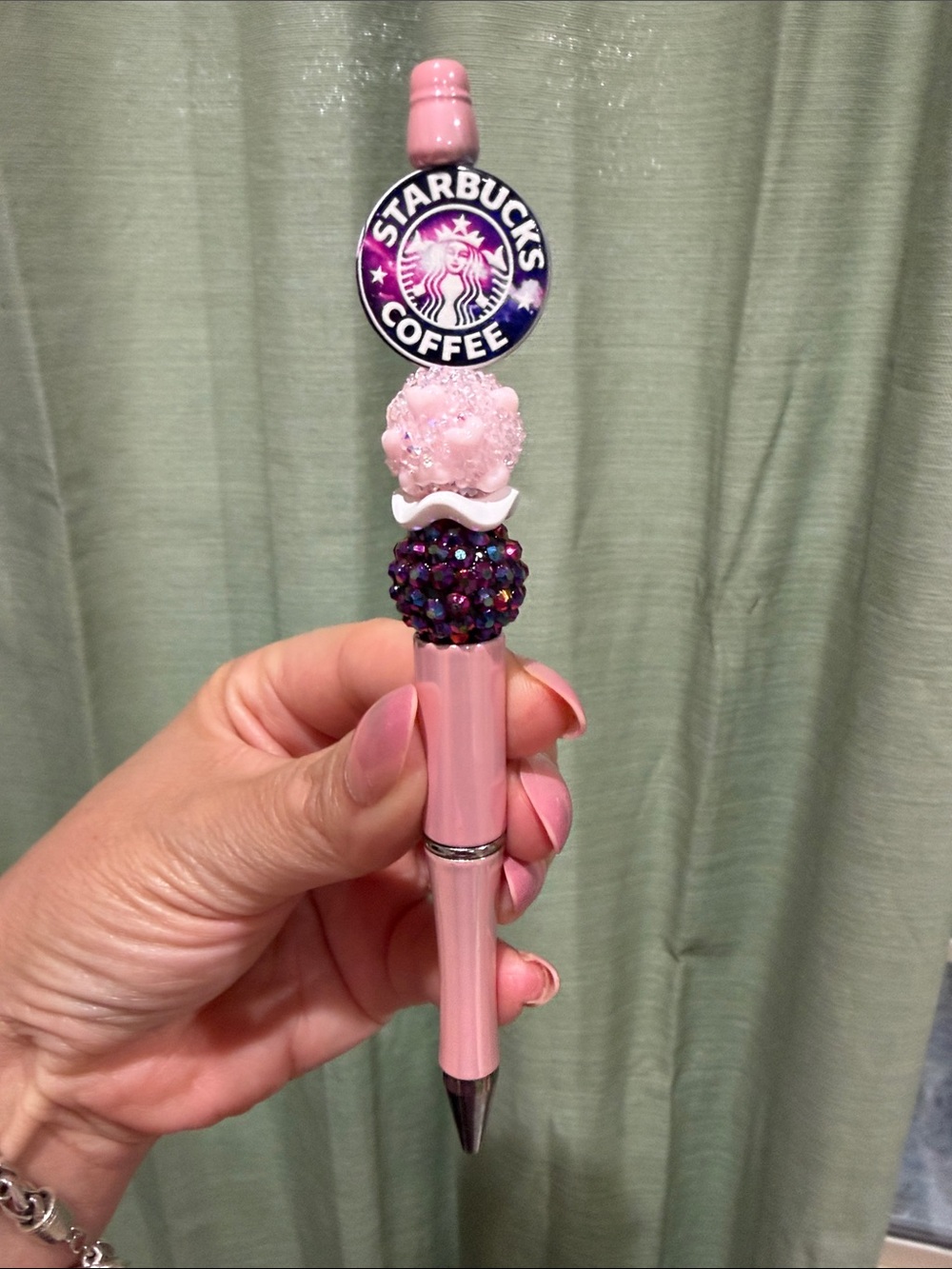Beaded  Starbucks Pen